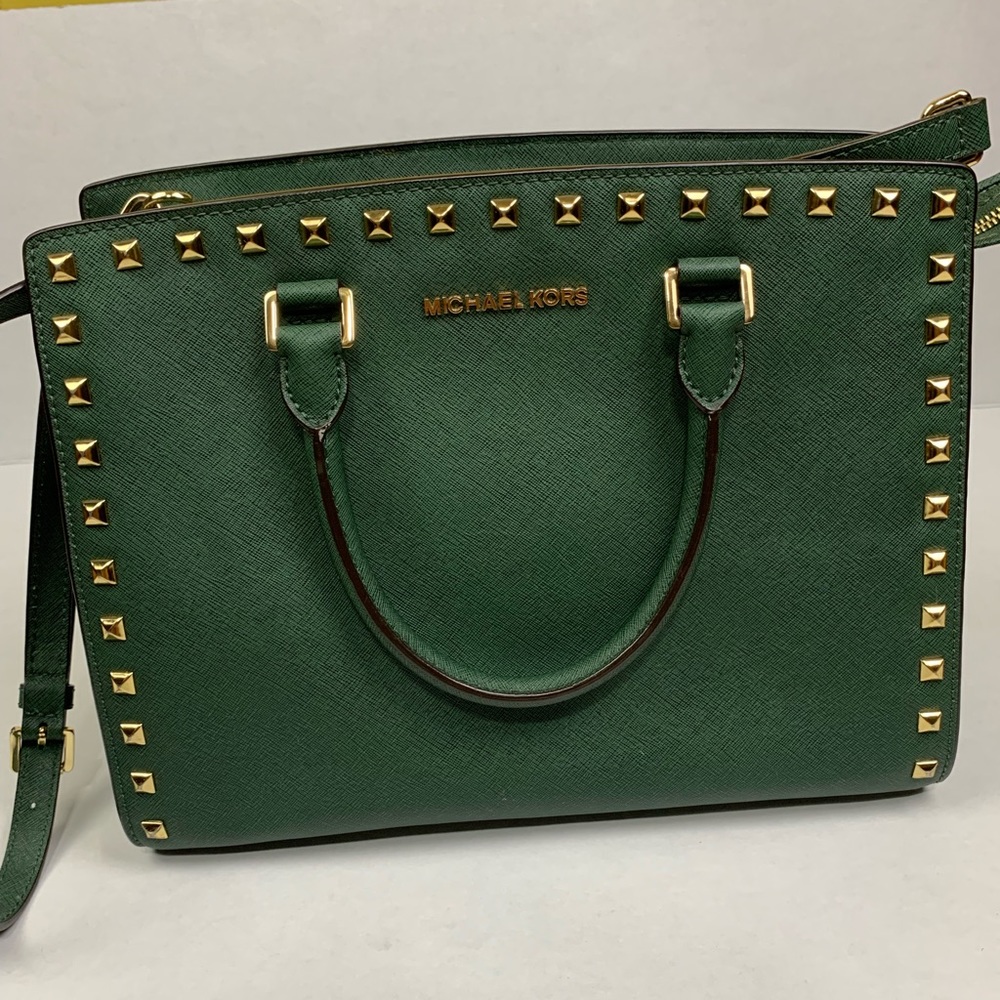 Michael Kors Selma studded Green Crossbody bag - Picture 2 of 6